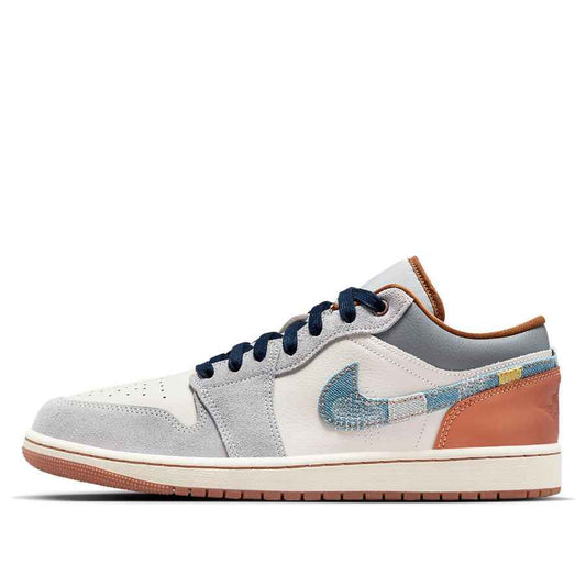 Air Jordan 1 Low SE 'Phantom Repaired Denim Swoosh'