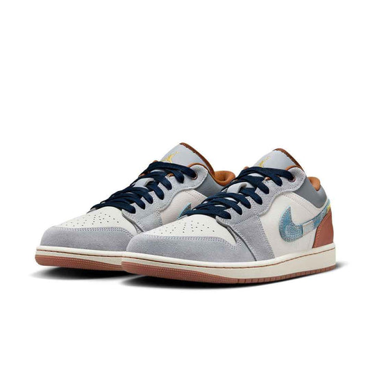 Air Jordan 1 Low SE 'Phantom Repaired Denim Swoosh'
