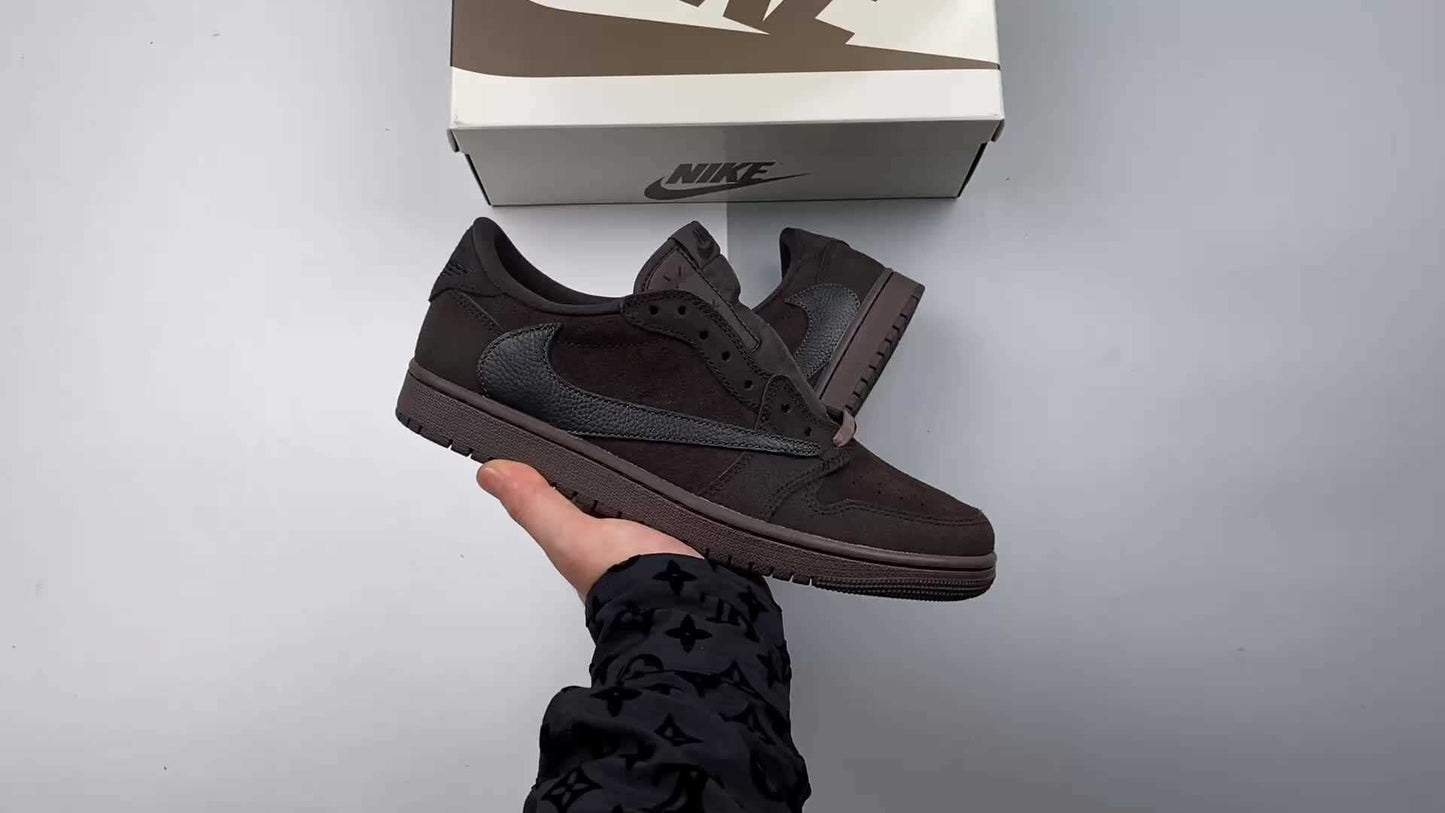 Nike Air Jordan 1 Low x Travis Scott VELVET BROWN - Nexoraboots